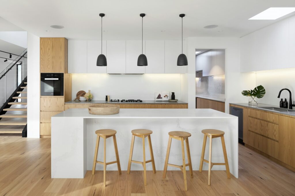 Modern kitchen in a new townhome